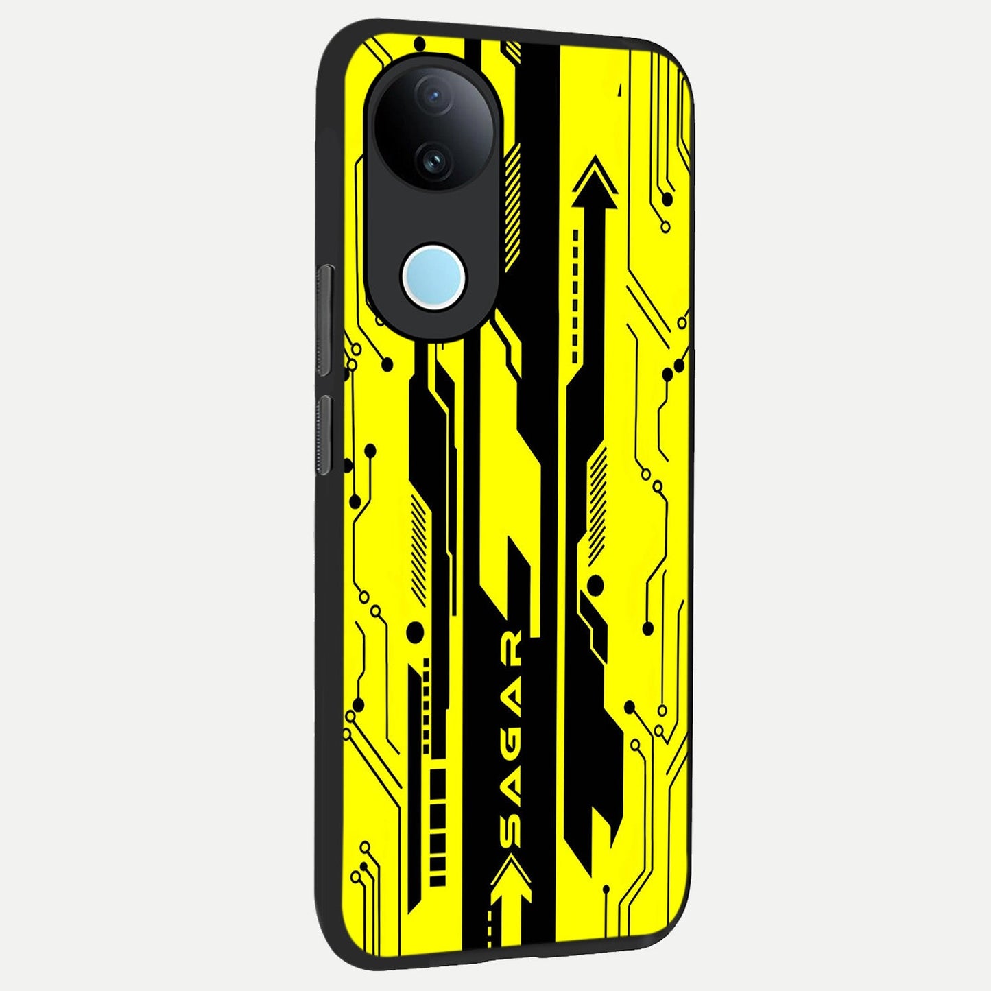  Electric Pulse CYBERPUNK Custom Name back cover for  iQOO Z10R slim fit glass case with vibrant aesthetic design