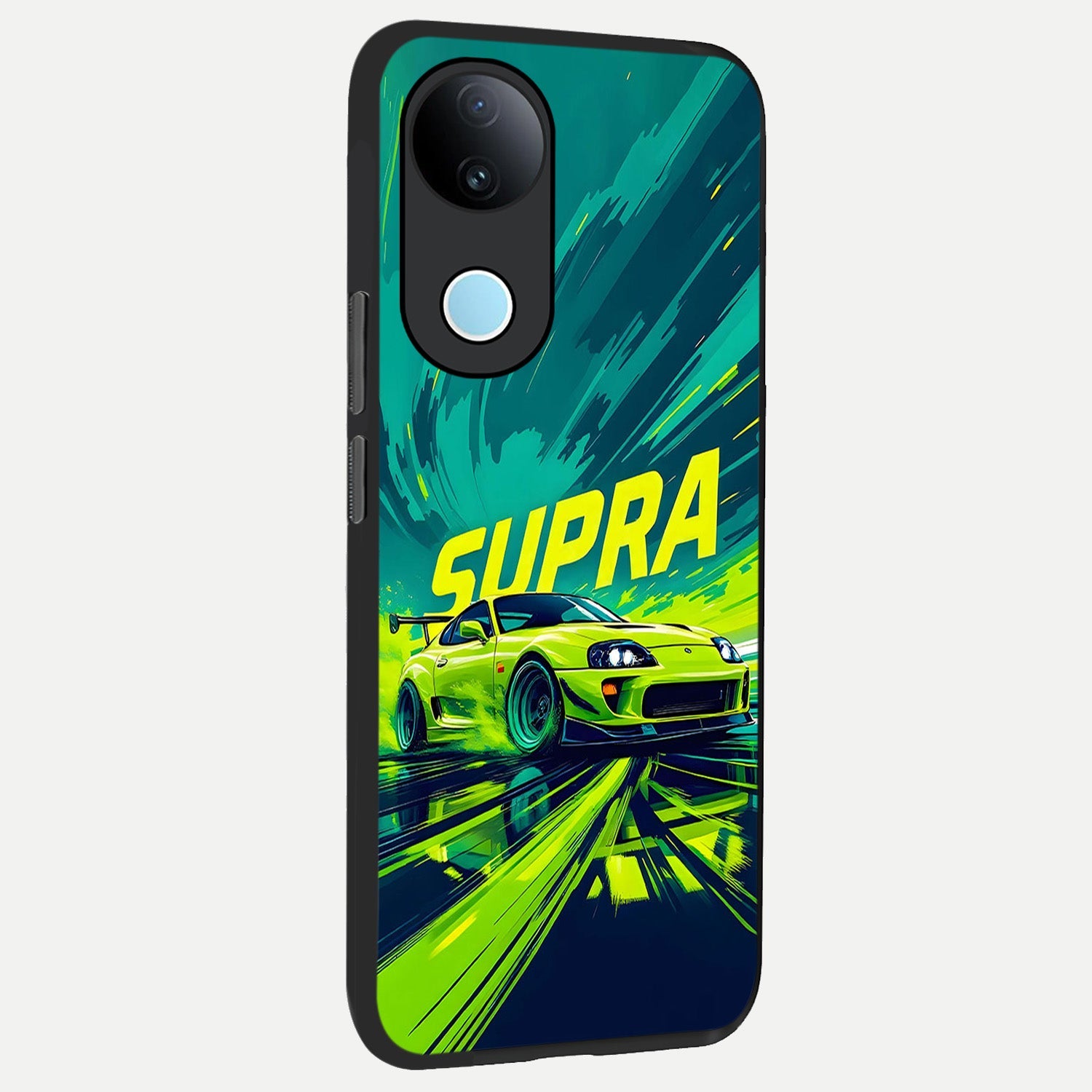  Electric Supra Thunder back cover for  iQOO Z10R slim fit glass case with vibrant aesthetic design