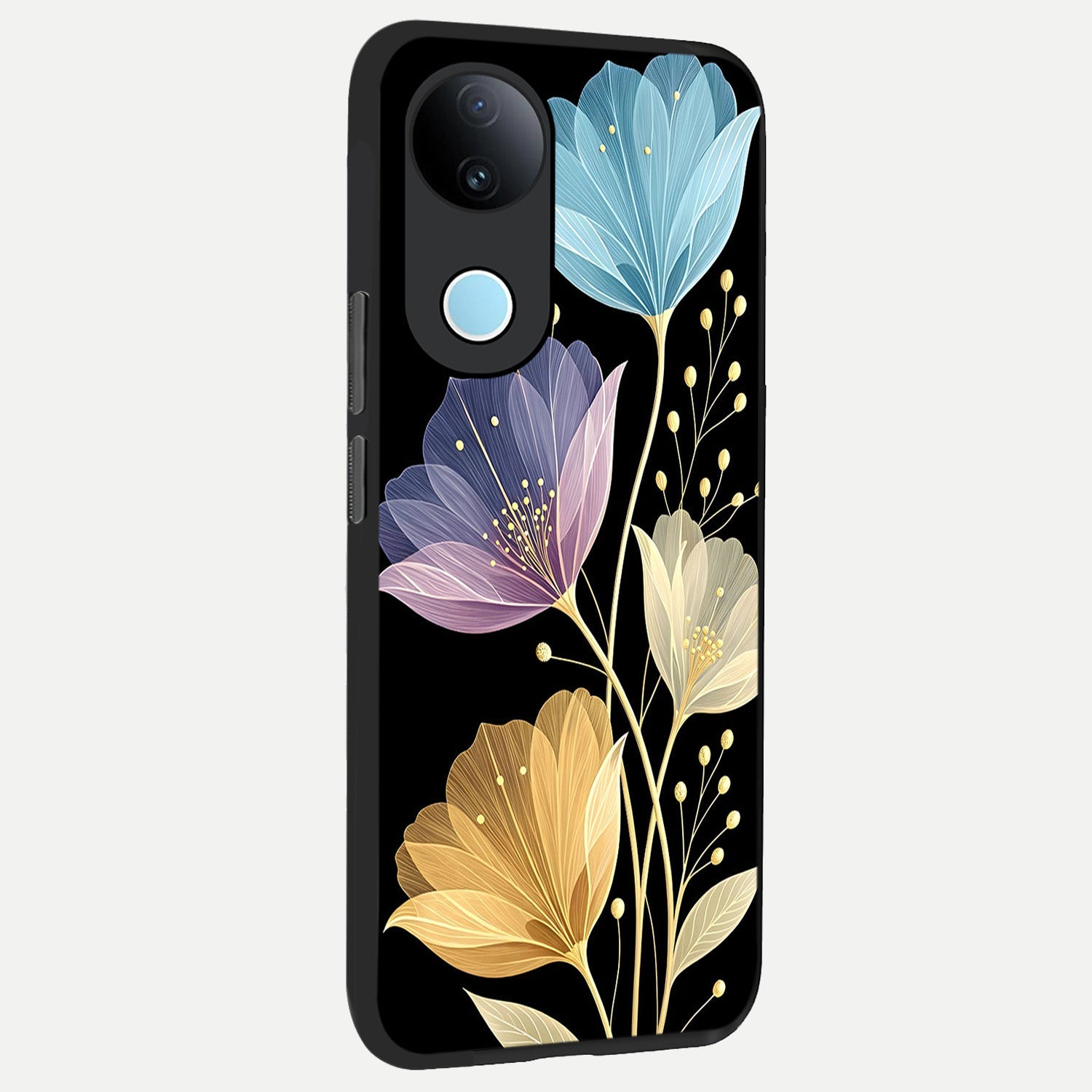  Flower Bloom Glow back cover for  iQOO Z10R slim fit glass case with vibrant aesthetic design
