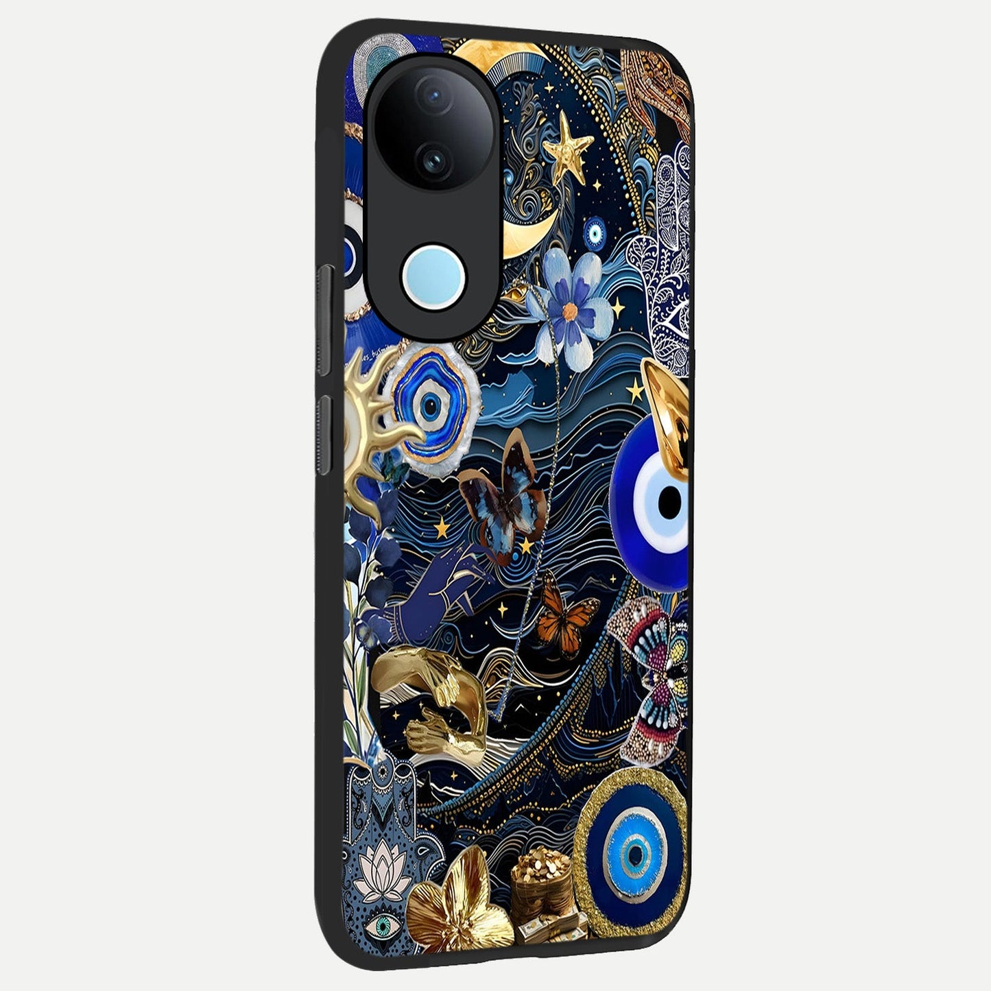  Golden Moon Magic back cover for  iQOO Z10R slim fit glass case with vibrant aesthetic design