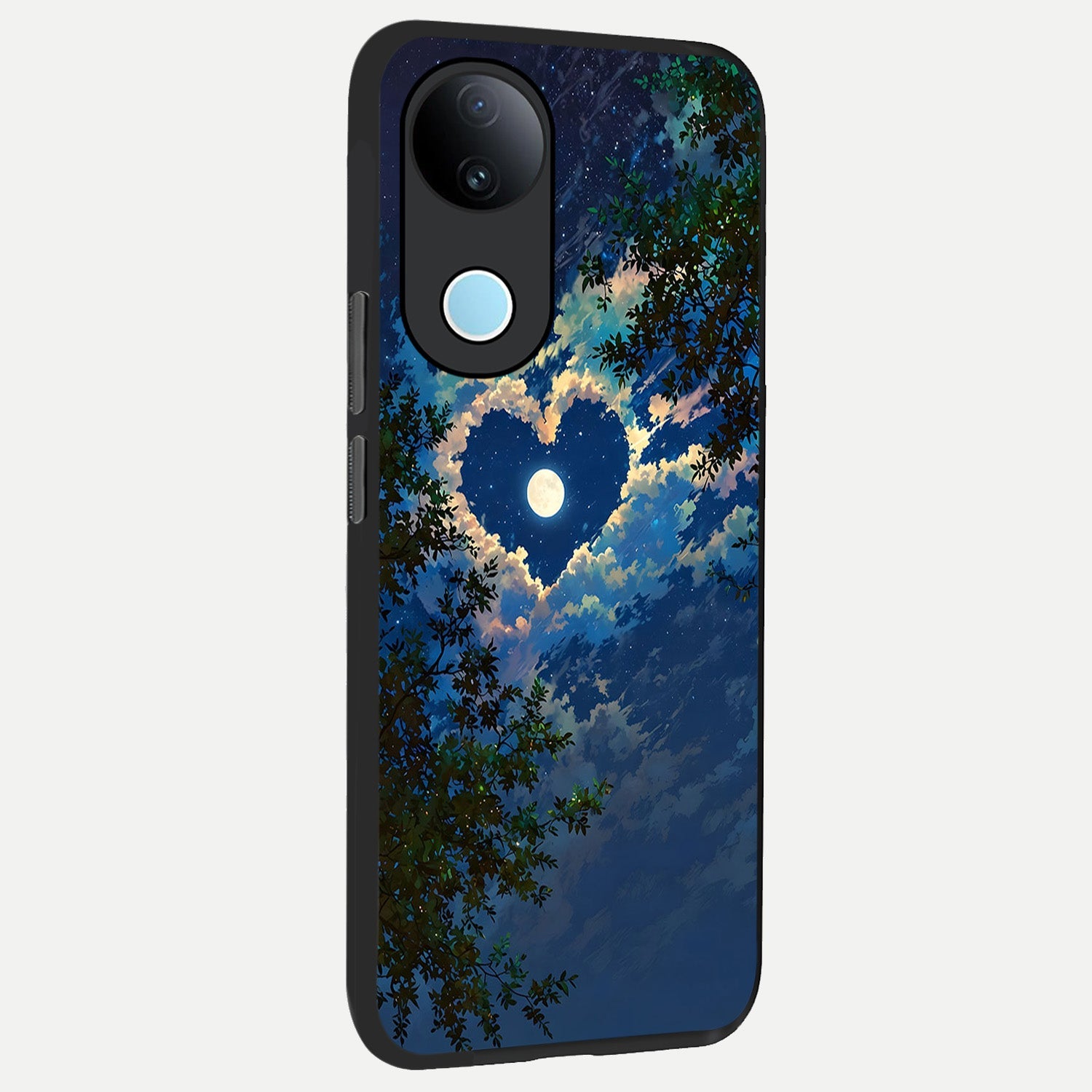 Heart With Moon Sky back cover for  iQOO Z10R slim fit glass case with vibrant aesthetic design