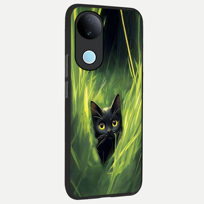  Hidden Cat Whisper back cover for iQOO Z10R slim fit glass case with vibrant aesthetic design