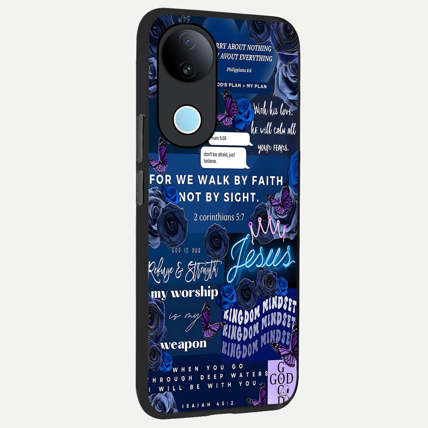 Kingdom Faith Glow back cover for  iQOO Z10R slim fit glass case with vibrant aesthetic design