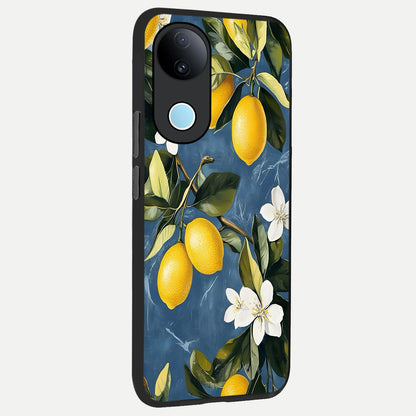  Lemon Dream Garden back cover for iQOO Z10R slim fit glass case with vibrant aesthetic design