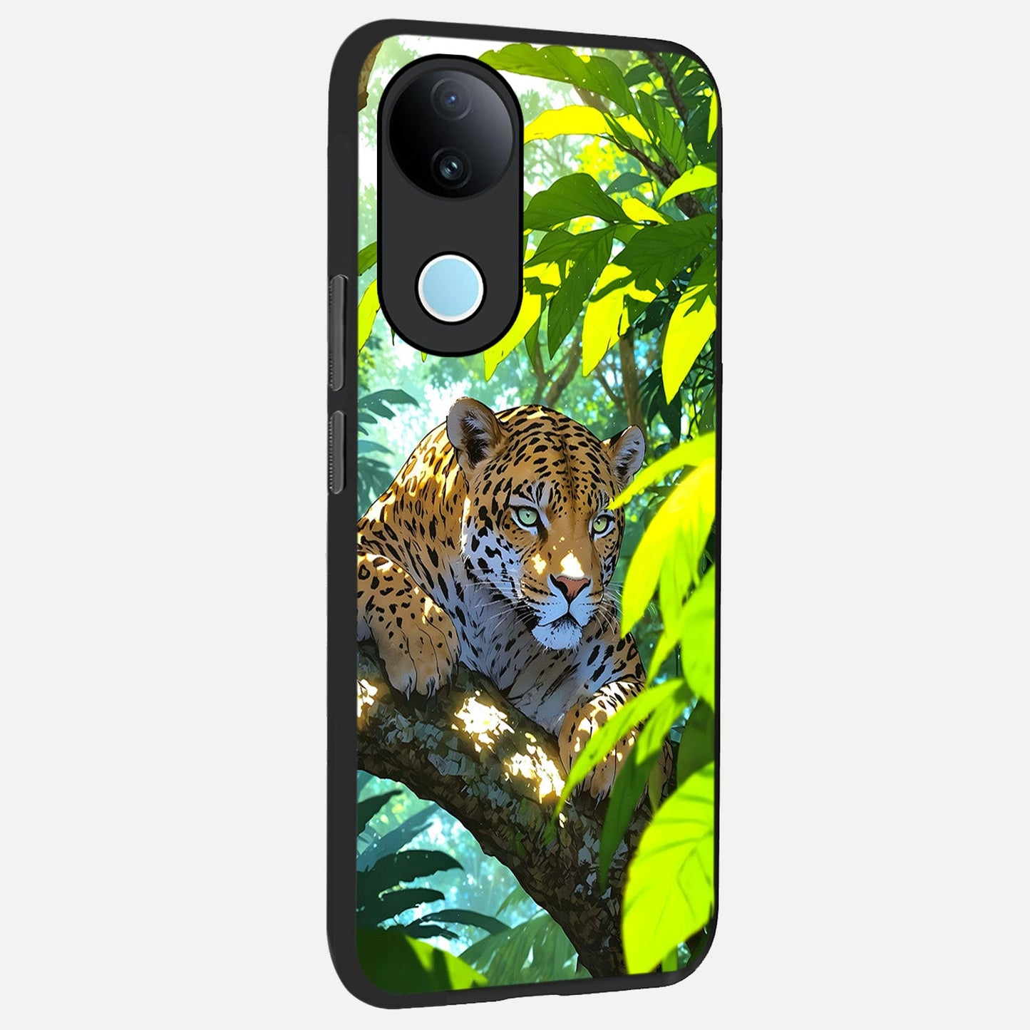  Leopard in Jungle back cover for  iQOO Z10R slim fit glass case with vibrant aesthetic design
