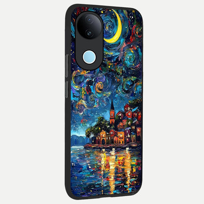  Moonlight Harbor Glow back cover for  iQOO Z10R slim fit glass case with vibrant aesthetic design