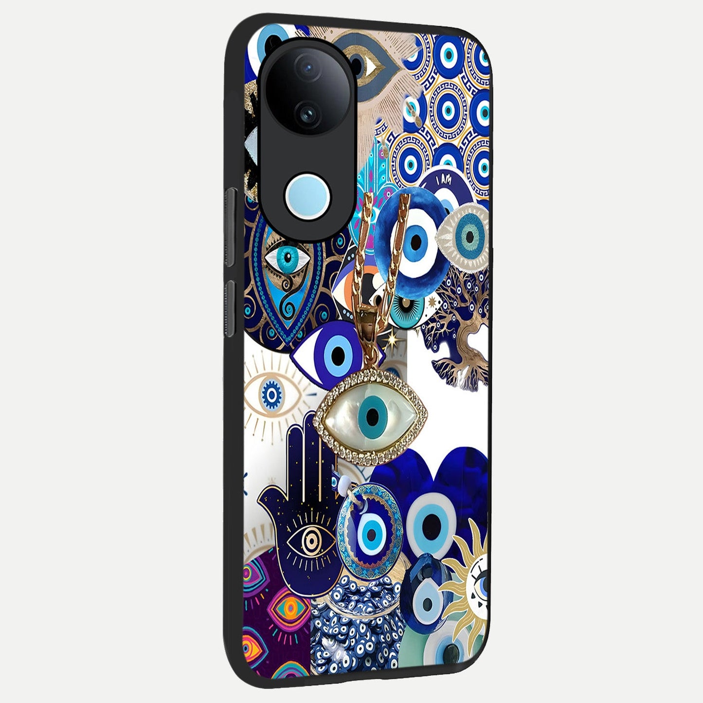  Mystic Charm Eye back cover for  iQOO Z10R slim fit glass case with vibrant aesthetic design
