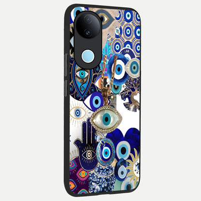  Mystic Charm Eye back cover for  iQOO Z10R slim fit glass case with vibrant aesthetic design