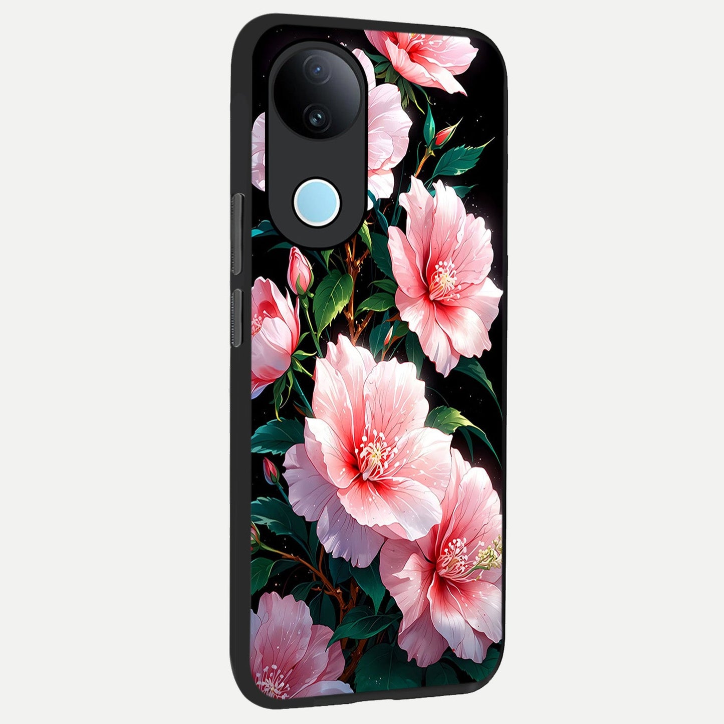  Peach Flower back cover for  iQOO Z10R slim fit glass case with vibrant aesthetic design