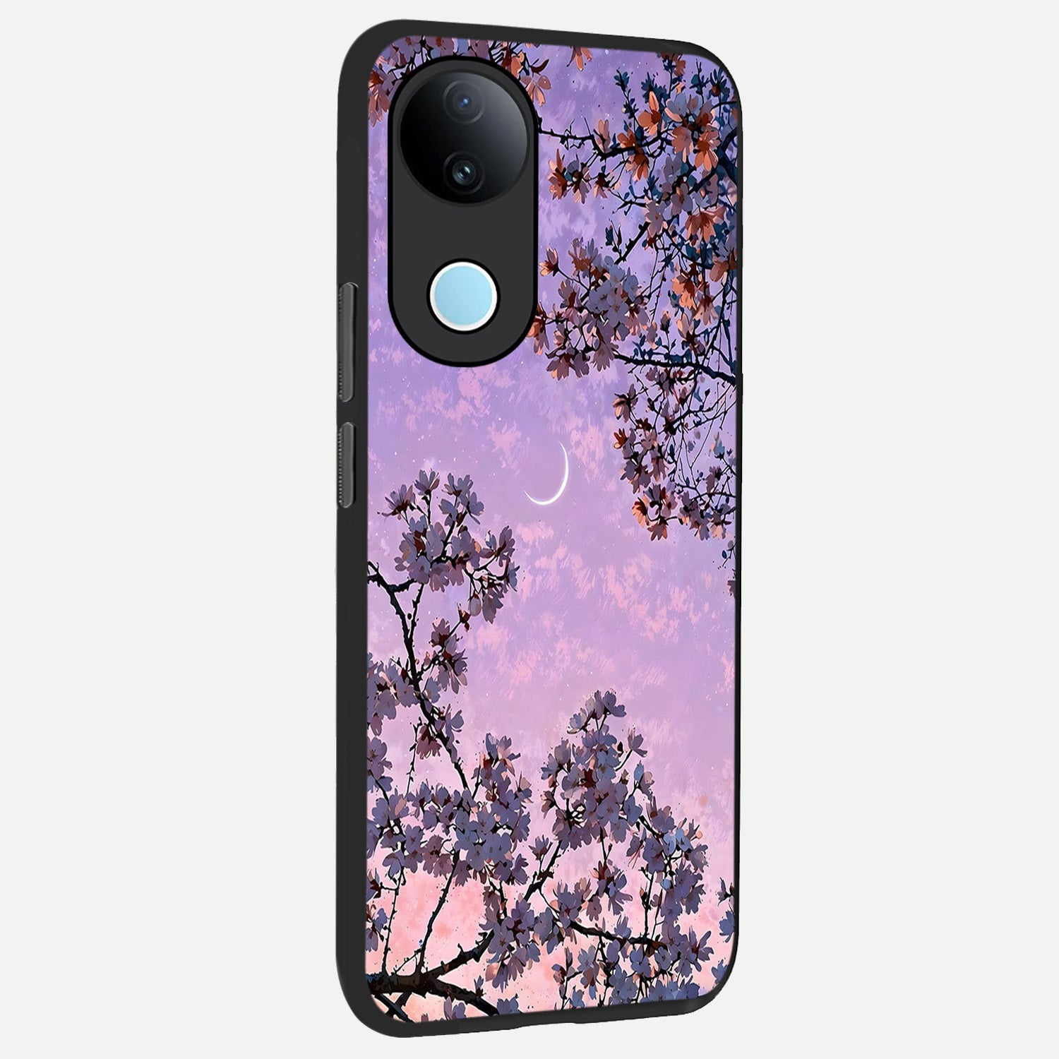  Purple Serenity Moon back cover for  iQOO Z10R slim fit glass case with vibrant aesthetic design