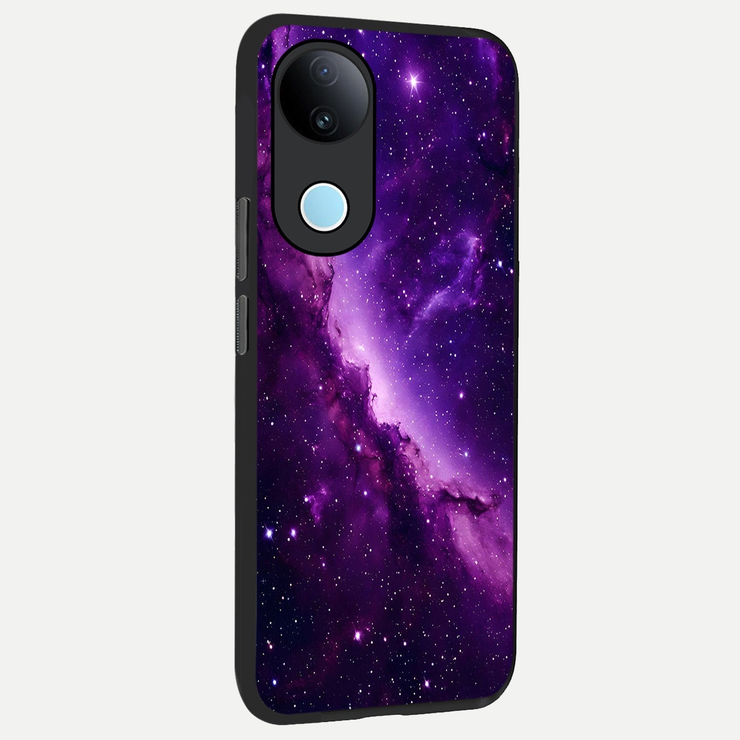  Purple Shade Sky back cover for  iQOO Z10R slim fit glass case with vibrant aesthetic design