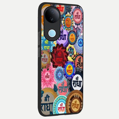  Radha Divine Bloom back cover for  iQOO Z10R slim fit glass case with vibrant aesthetic design