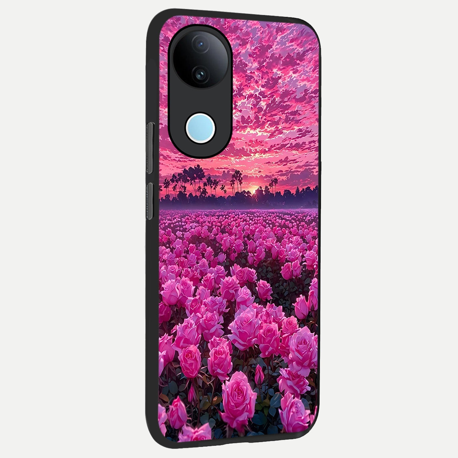  Rose Sunset Valley back cover for  iQOO Z10R slim fit glass case with vibrant aesthetic design