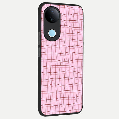 Soft Grid Bliss back cover for  iQOO Z10R slim fit glass case with vibrant aesthetic design