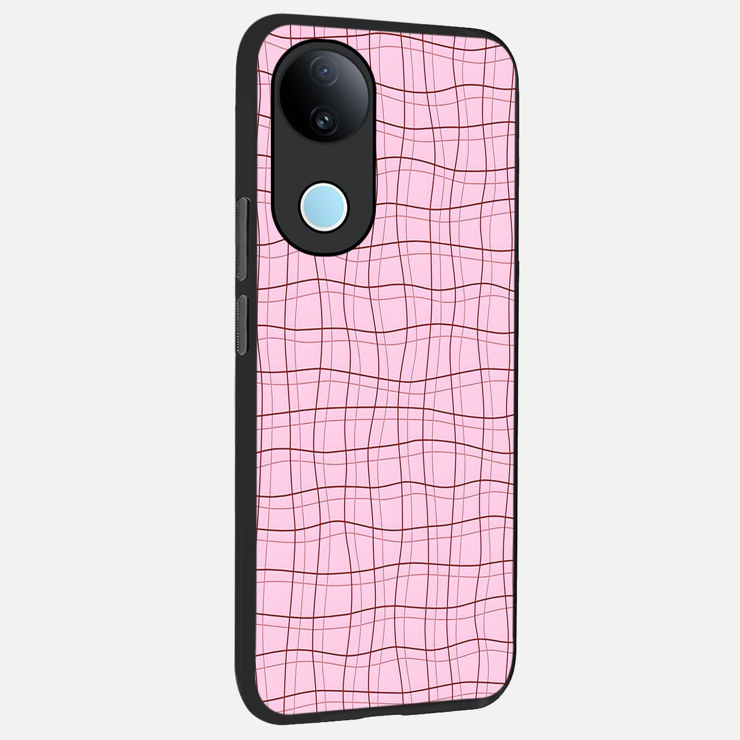  Soft Grid Bliss back cover for  iQOO Z10R slim fit glass case with vibrant aesthetic design