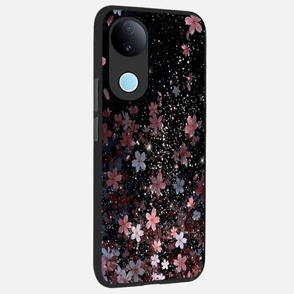  Starlit Flower Dreams back cover for iQOO Z10R slim fit glass case with vibrant aesthetic design