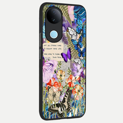  Storm Path Bloom back cover for  iQOO Z10R slim fit glass case with vibrant aesthetic design