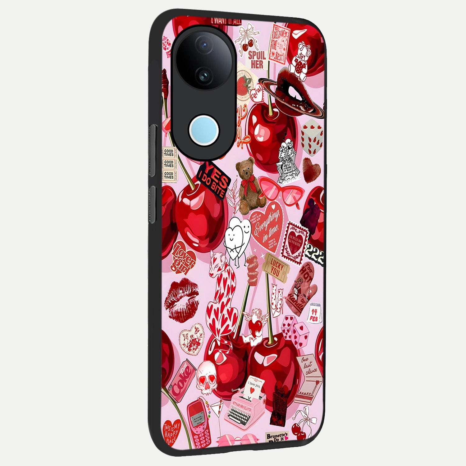  Sweet Cherry Chaos back cover for  iQOO Z10R slim fit glass case with vibrant aesthetic design