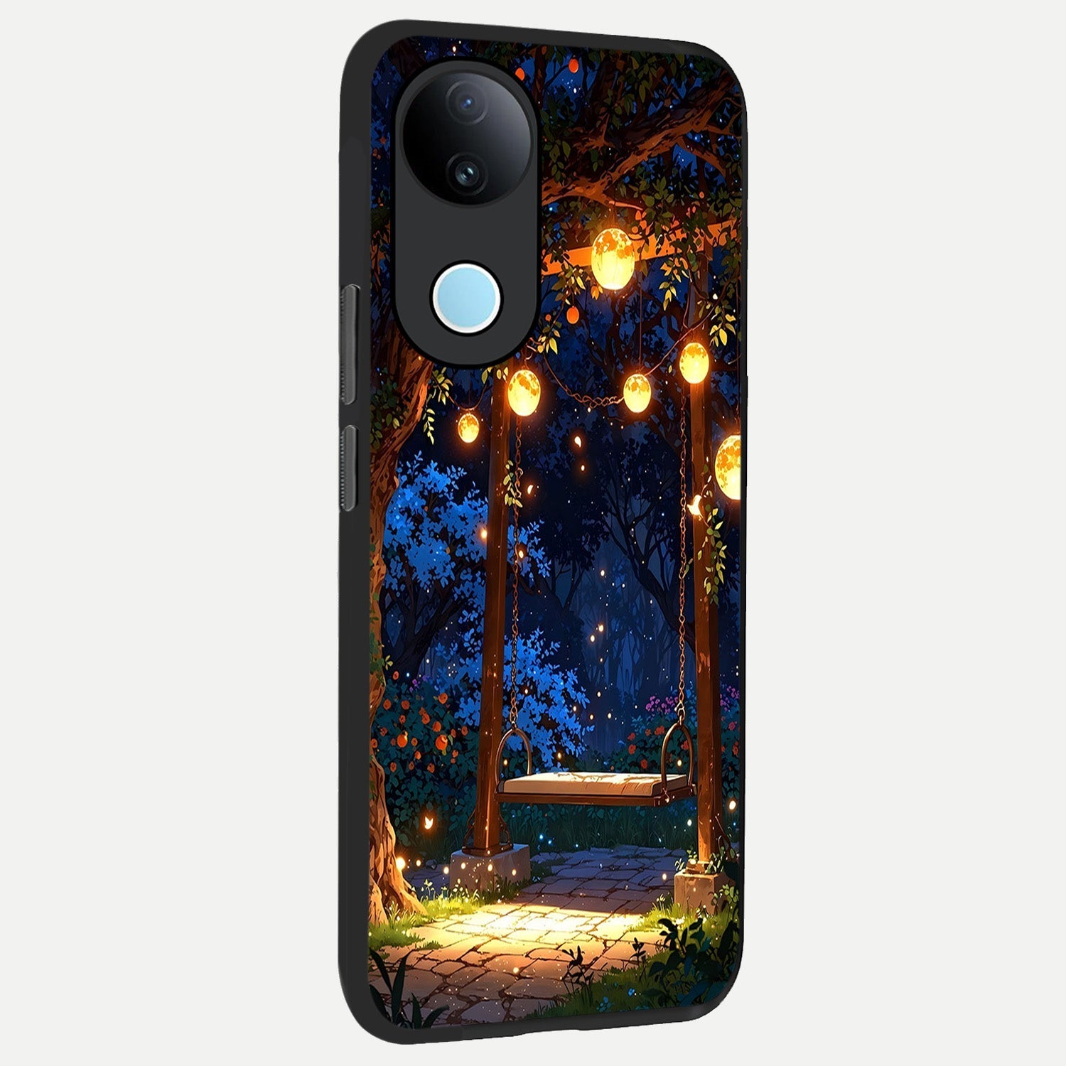  Twilight Garden Swing back cover for  iQOO Z10R slim fit glass case with vibrant aesthetic design