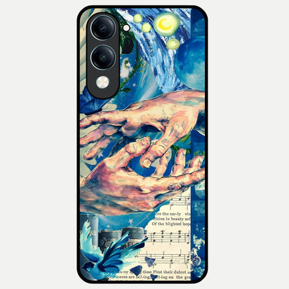  Aesthetic Divider Glass Case for iQOO Z10 lite back cover – full design glossy printed glass finish