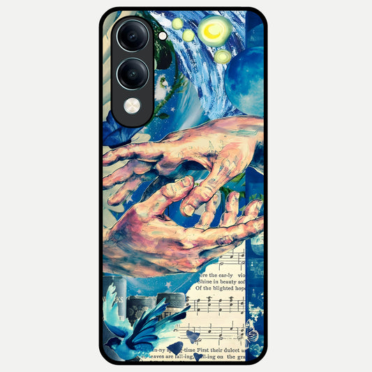  Aesthetic Divider Glass Case for iQOO Z10 lite back cover – full design glossy printed glass finish