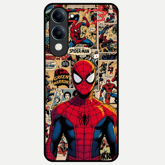  Aesthetic Spider Glass Case for iQOO Z10 Lite back cover – full design glossy printed glass finish