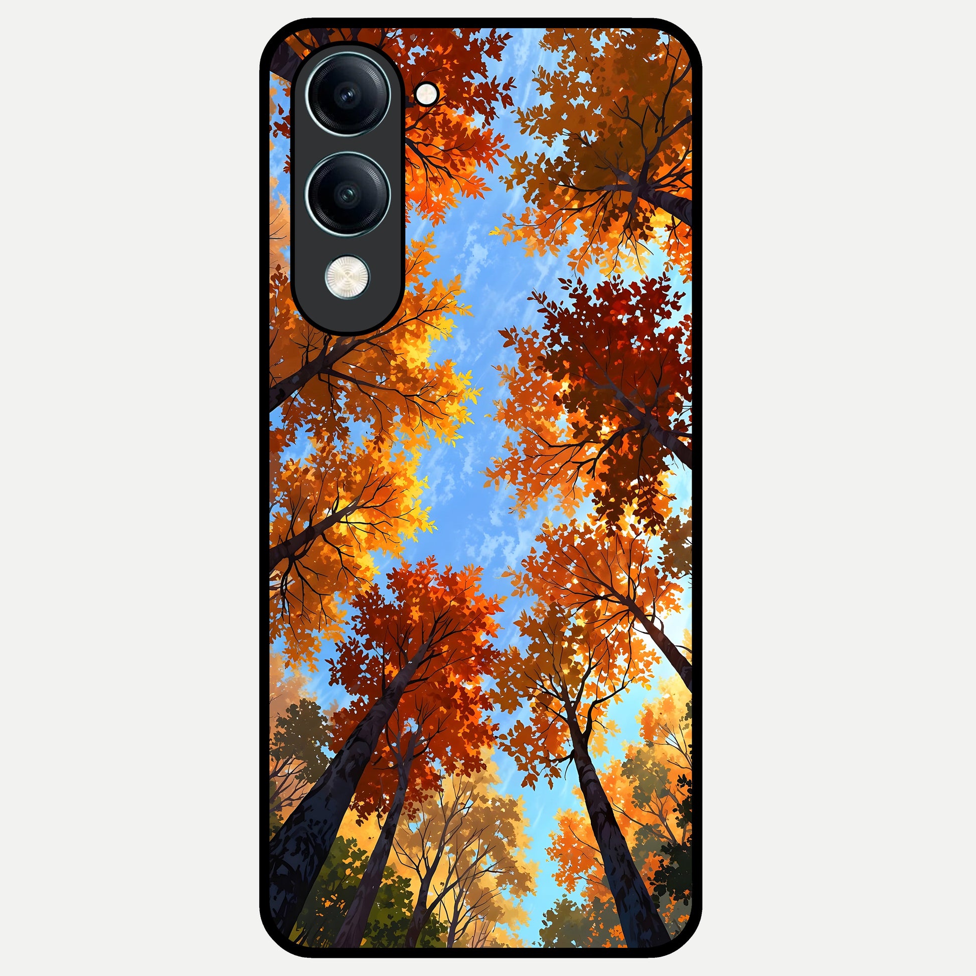  Autumn Sky Rise Glass Case for iQOO Z10 lite back cover – full design glossy printed glass finish
