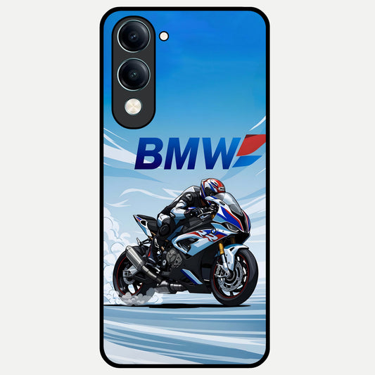  BMW Power Drift Glass Case for iQOO Z10 lite back cover – full design glossy printed glass finish