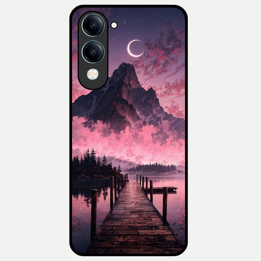  Beautiful Mountain View Glass Case for iQOO Z10 lite back cover – full design glossy printed glass finish