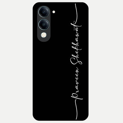  Black Tune Custom Name Glass Case for iQOO Z10 lite back cover – full design glossy printed glass finish