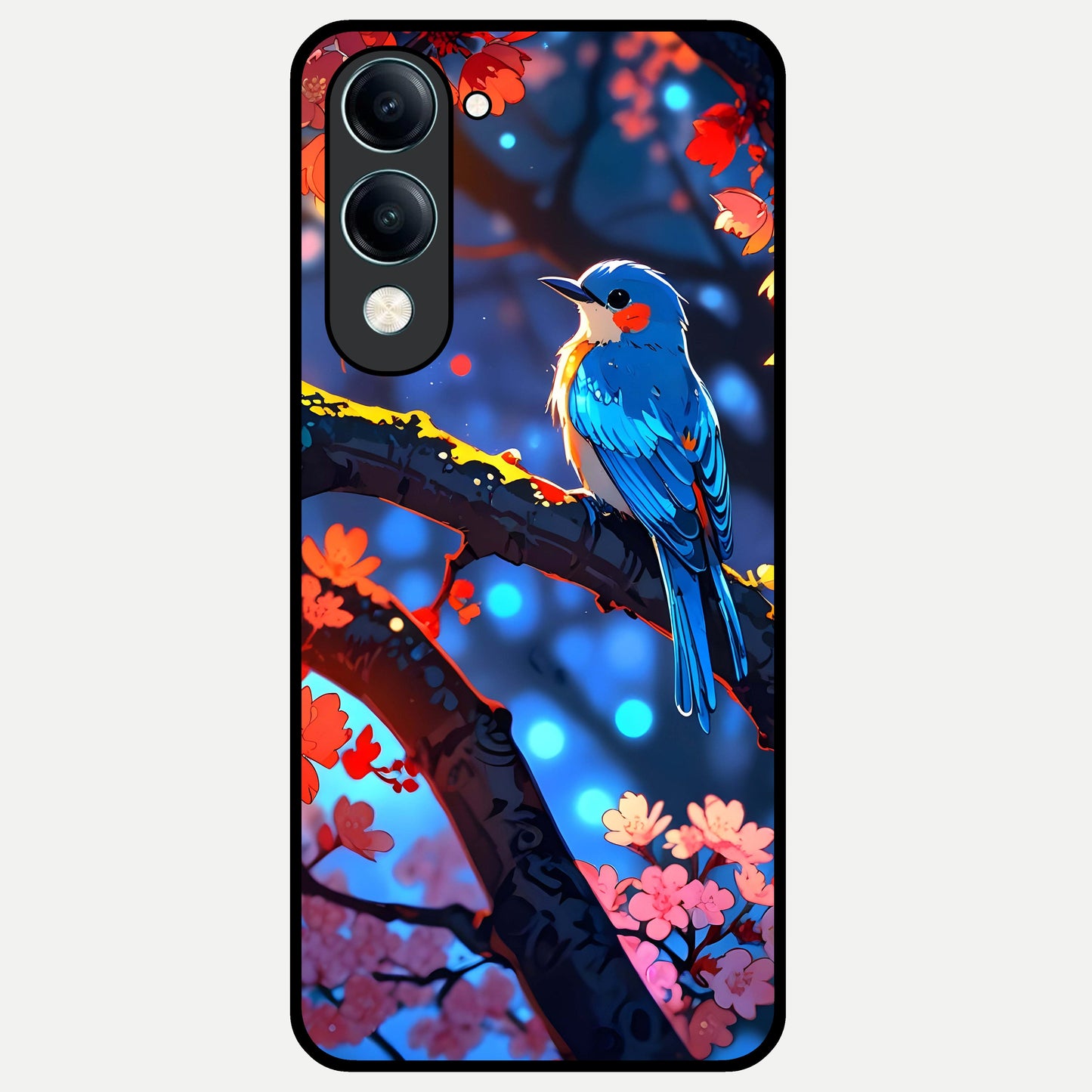  Blooming Water Drift Glass Case for iQOO Z10 Lite back cover – full design glossy printed glass finish