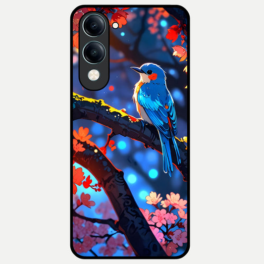  Blooming Water Drift Glass Case for iQOO Z10 Lite back cover – full design glossy printed glass finish