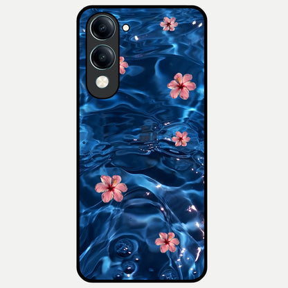  Bloom Thread Art Glass Case for iQOO Z10 Lite back cover – full design glossy printed glass finish