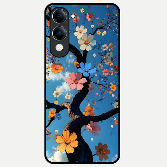  Blossom Dream Sky Glass Case for iQOO Z10 Lite back cover – full design glossy printed glass finish