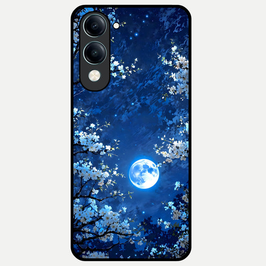 Blossom Moonlight Sky Glass Case for iQOO Z10 lite back cover – full design glossy printed glass finish