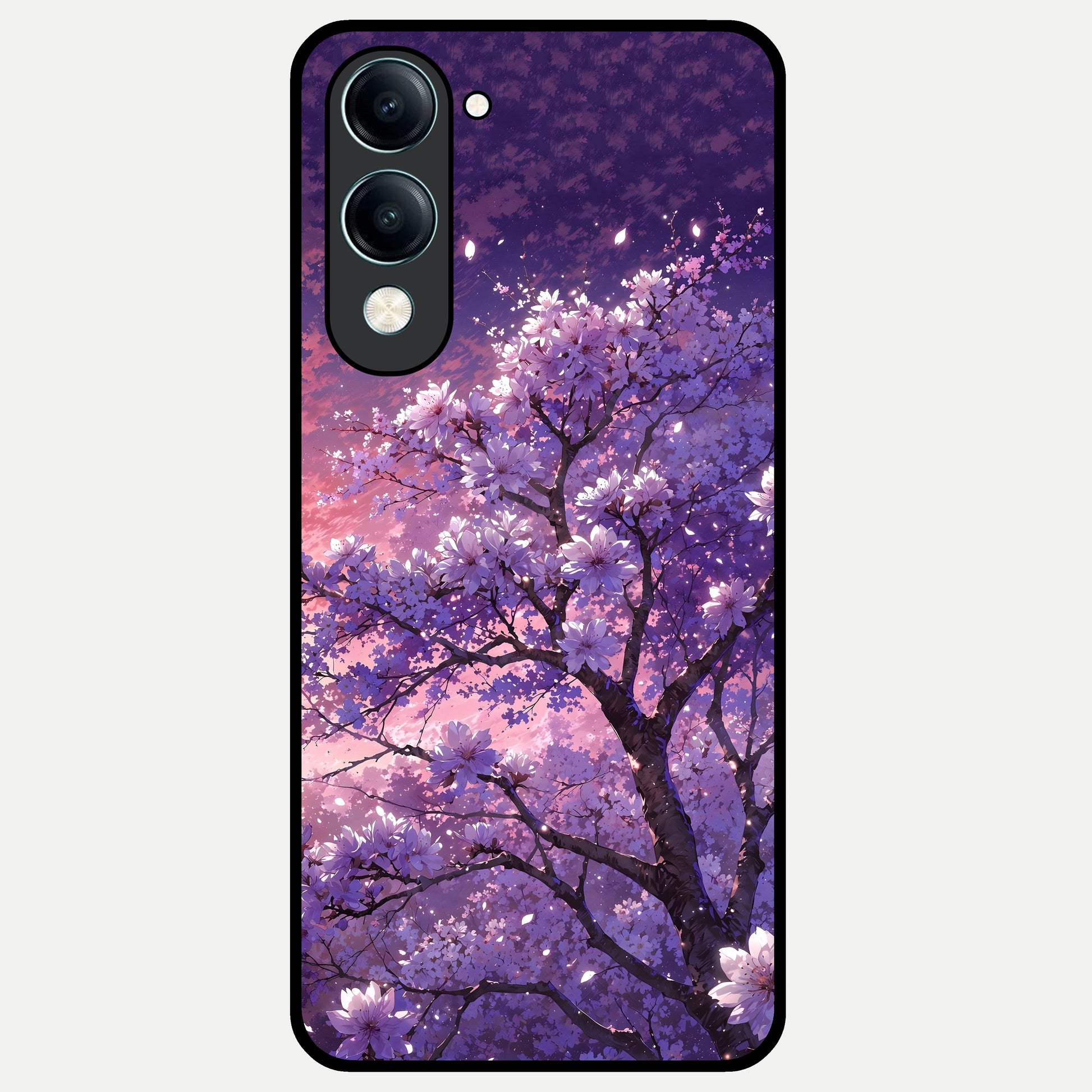  Blossom Tree Glass Case for iQOO Z10 lite back cover – full design glossy printed glass finish