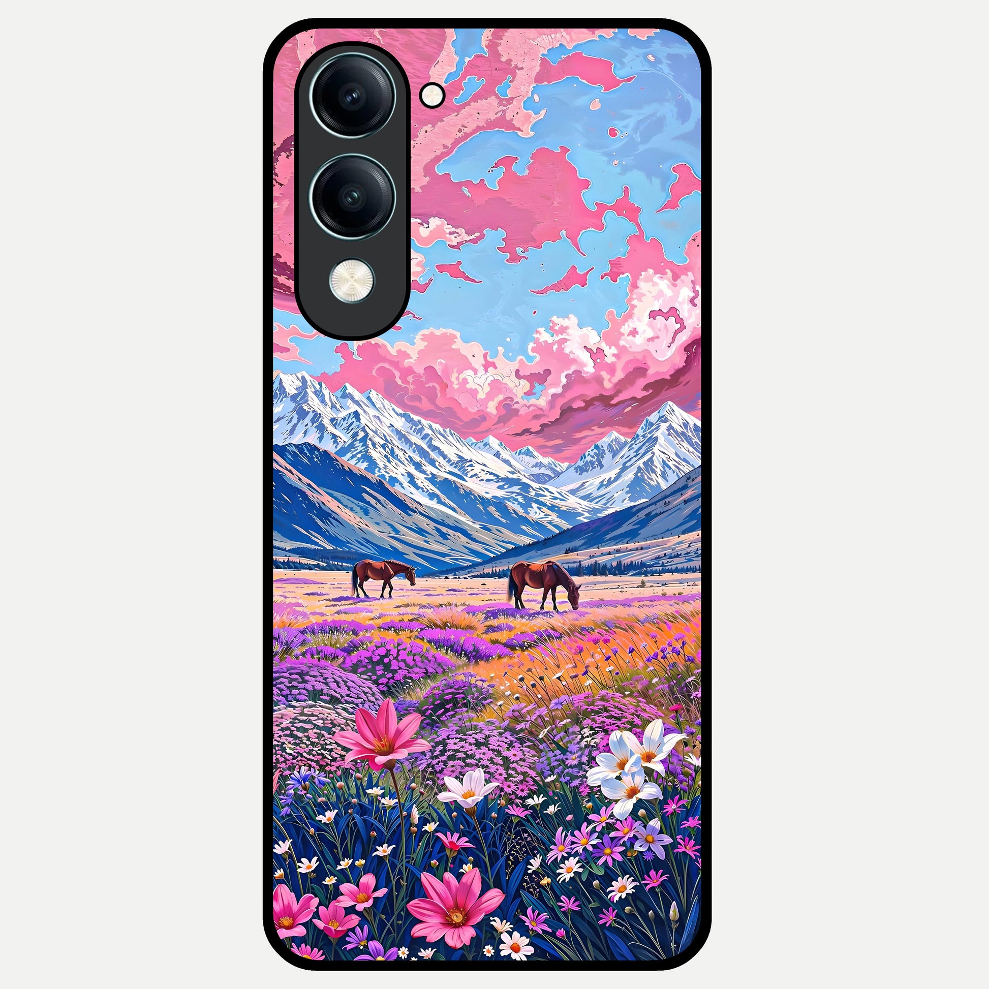  Blossom Valley Dream Glass Case for iQOO Z10 Lite back cover – full design glossy printed glass finish
