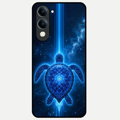  Blue Galaxy Turtle Glass Case for iQOO Z10 lite back cover – full design glossy printed glass finish