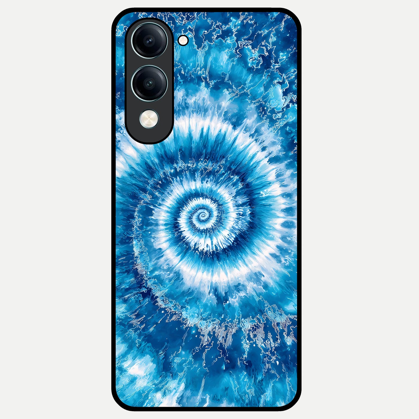  Blue Galaxy Wave Glass Case for iQOO Z10 lite back cover – full design glossy printed glass finish