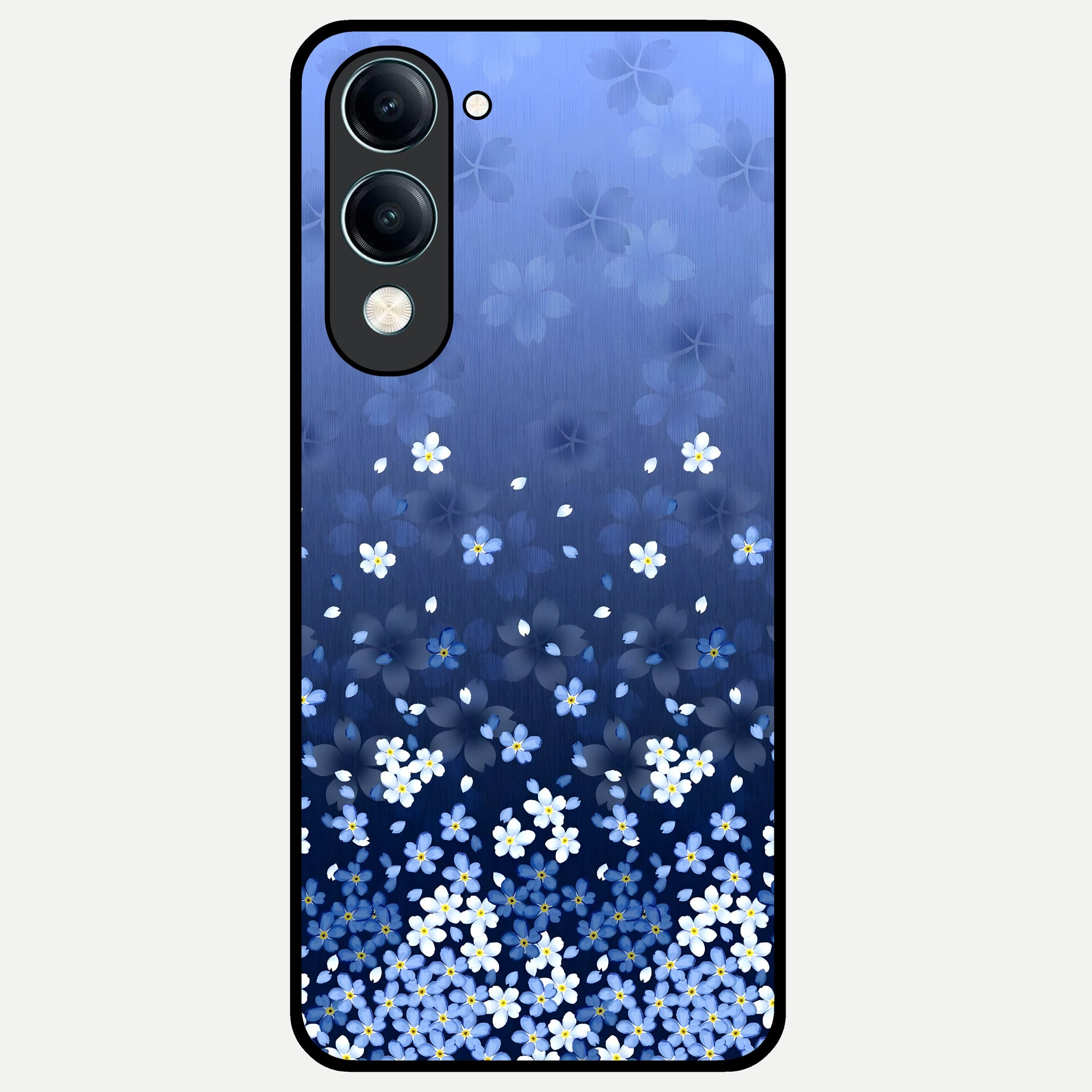  Blue Starry Glass Case for iQOO Z10 Lite back cover – full design glossy printed glass finish