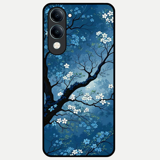  Blue Tree Serenity Glass Case for iQOO Z10 Lite back cover – full design glossy printed glass finish