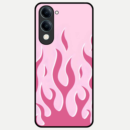  Blush Flame Energy Glass Case for iQOO Z10 Lite back cover – full design glossy printed glass finish