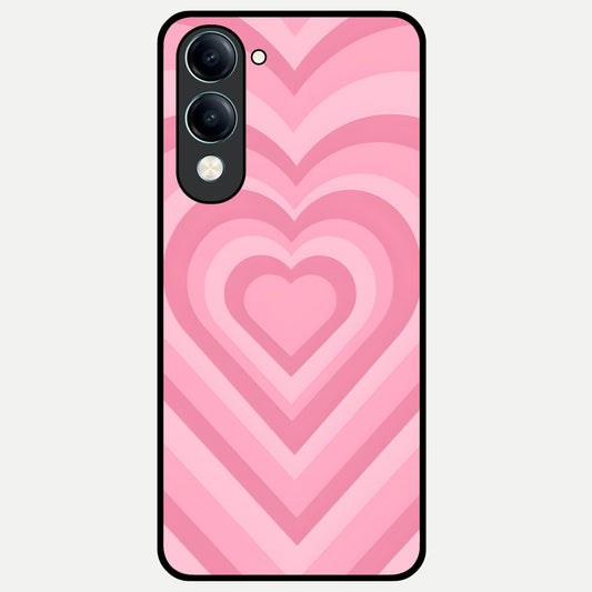  Blush Heart Waves Glass Case for iQOO Z10 Lite back cover – full design glossy printed glass finish