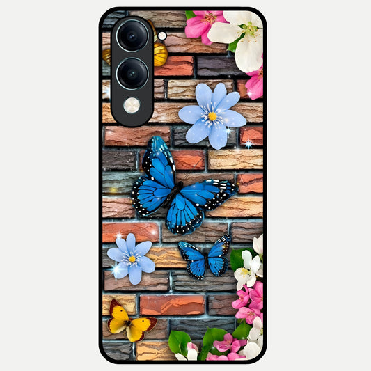  Brick Bloom Flight Glass Case for iQOO Z10 Lite back cover – full design glossy printed glass finish