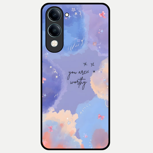  Celestial Cloud Magic Glass Case for iQOO Z10 lite back cover – full design glossy printed glass finish