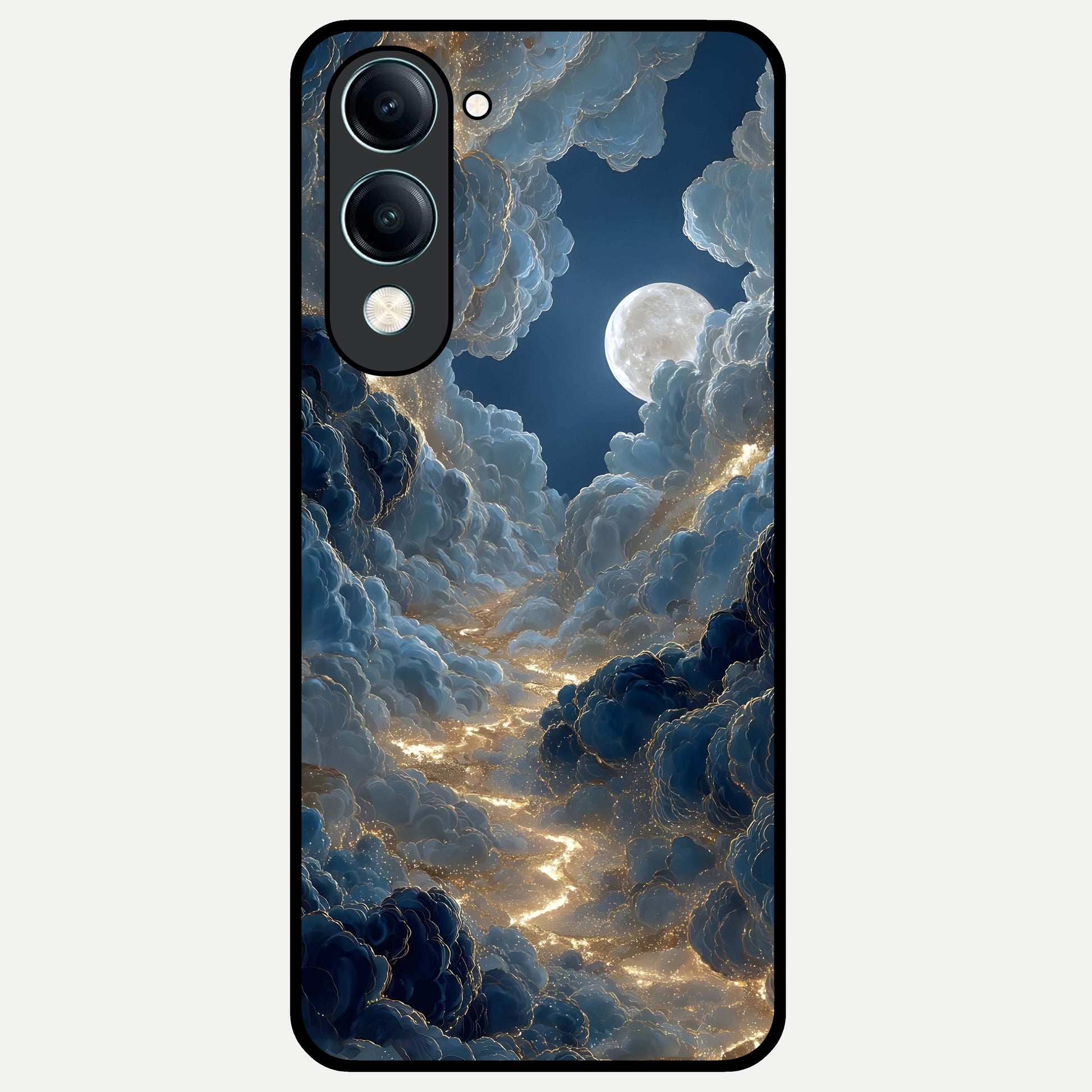  Celestial Cloud Road Glass Case for iQOO Z10 Lite back cover – full design glossy printed glass finish