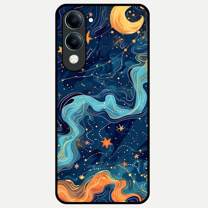  Celestial Dream Flow Glass Case for iQOO Z10 lite back cover – full design glossy printed glass finish