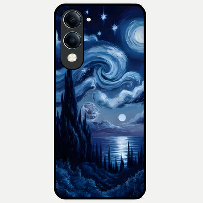 Celestial Dream Van Gogh Glass Case for iQOO Z10 lite back cover – full design glossy printed glass finish