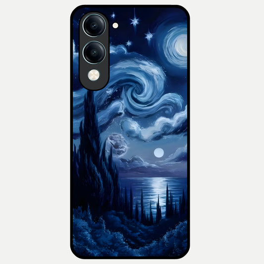  Celestial Dream Van Gogh Glass Case for iQOO Z10 lite back cover – full design glossy printed glass finish
