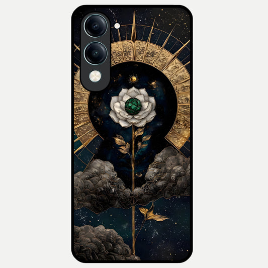  Celestial Lotus Morang Glass Case for iQOO Z10 Lite back cover – full design glossy printed glass finish